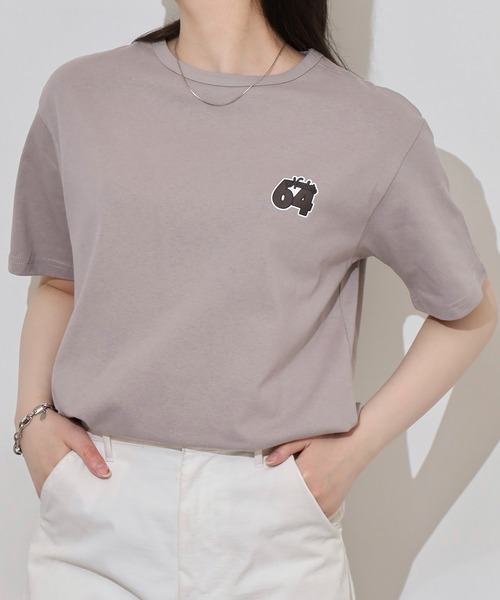 Arinomama(アリノママ)の「ナンバープリントオーバーサイズTシャツ(Tシャツ/カットソー・レディース・ブラック/スミクロ/オフホワイト/グレイッシュベージュ・FREE)」の4枚目の写真