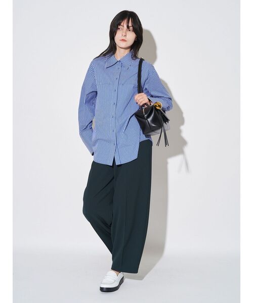 ELENDEEK(エレンディーク)の「ジョーゼットリラックスパンツ【セットアップ対応】(その他パンツ・レディース・グリーン/ブラック/オフホワイト・01/02)」の6枚目の写真