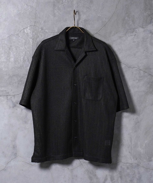 jiggys shop(ジギーズショップ)の「メッシュ ドライタッチ ビッグシルエット オープンカラー シア―シャツ(シャツ/ブラウス・メンズ・アイボリー/ブラック/カーキ・LARGE/X-LARGE/MEDIUM)」の19枚目の写真