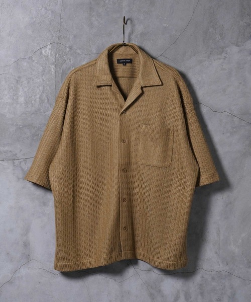 jiggys shop(ジギーズショップ)の「メッシュ ドライタッチ ビッグシルエット オープンカラー シア―シャツ(シャツ/ブラウス・メンズ・アイボリー/ブラック/カーキ・LARGE/X-LARGE/MEDIUM)」の21枚目の写真