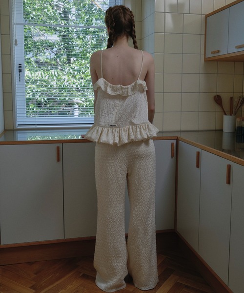 HONEY MI HONEY(ハニーミーハニー)の「dreamy satin wide pants(その他パンツ・レディース・オフホワイト/ブラック/ピンク・FREE)」の7枚目の写真