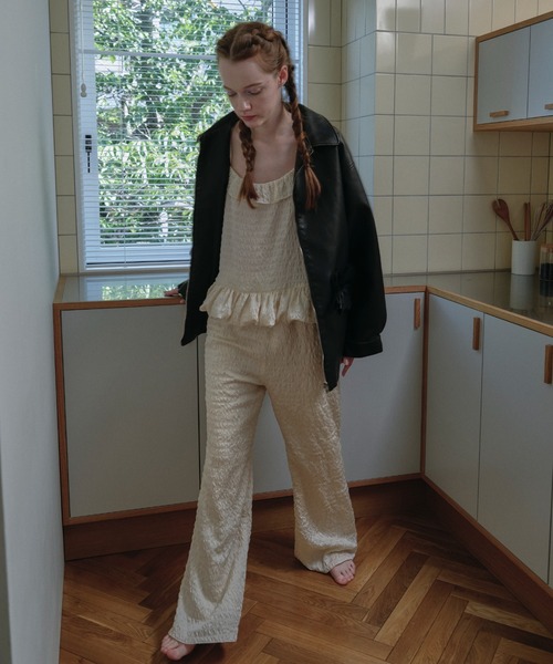 HONEY MI HONEY(ハニーミーハニー)の「dreamy satin wide pants(その他パンツ・レディース・オフホワイト/ブラック/ピンク・FREE)」の9枚目の写真
