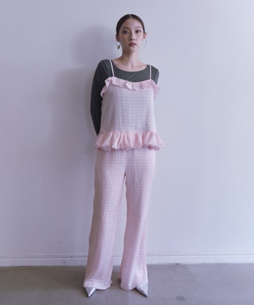HONEY MI HONEY(ハニーミーハニー)の「dreamy satin wide pants(その他パンツ・レディース・オフホワイト/ブラック/ピンク・FREE)」の15枚目の写真
