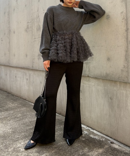 HONEY MI HONEY(ハニーミーハニー)の「dreamy satin wide pants(その他パンツ・レディース・オフホワイト/ブラック/ピンク・FREE)」の18枚目の写真