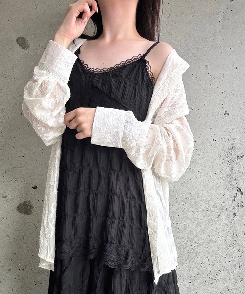 fiere(フィエール)の「ティアードロングキャミワンピース(ワンピース・レディース・ホワイト/ブラック・MEDIUM/LARGE/SMALL)」の6枚目の写真