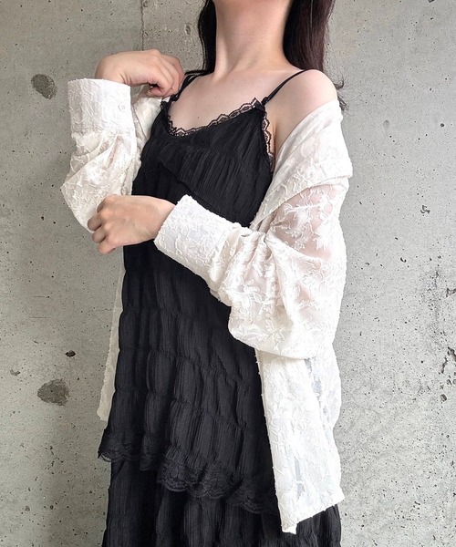 fiere(フィエール)の「ティアードロングキャミワンピース(ワンピース・レディース・ホワイト/ブラック・MEDIUM/LARGE/SMALL)」の10枚目の写真