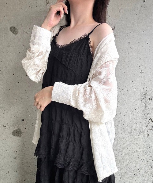 fiere(フィエール)の「ティアードロングキャミワンピース(ワンピース・レディース・ホワイト/ブラック・MEDIUM/LARGE/SMALL)」の13枚目の写真