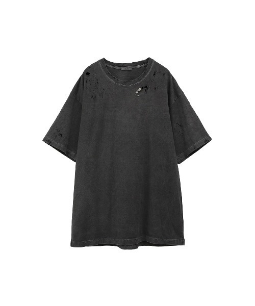 CLANE（クラネ）の「CLANE/クラネ/CRUSH DESIGN OVER TEE（Tシャツ/カットソー・レディース・チャコールグレー/ホワイト・1）」の2枚目の写真