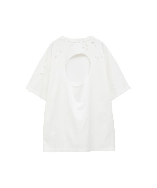 CLANE（クラネ）の「CLANE/クラネ/CRUSH DESIGN OVER TEE（Tシャツ/カットソー・レディース・チャコールグレー/ホワイト・1）」の3枚目の写真