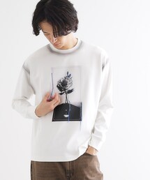 tk.TAKEO KIKUCHI | フラワーフォトエンブロヘビーウェイトスムースTシャツ(Tシャツ/カットソー)