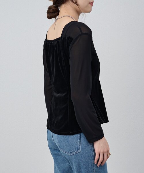 SHENERY（シーナリー）の「《すっきり見え》ベロアペプラムトップス（シャツ/ブラウス・レディース・ブラック/ブラウン・FREE）」の19枚目の写真