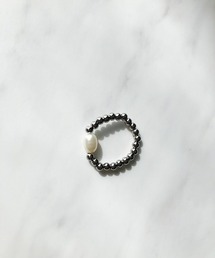 TIMELESS&THREE（タイムレスアンドスリー）の「1粒淡水パールメタルドットリング（リング）」