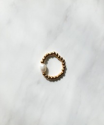 TIMELESS&THREE（タイムレスアンドスリー）の「1粒淡水パールメタルドットリング（リング）」