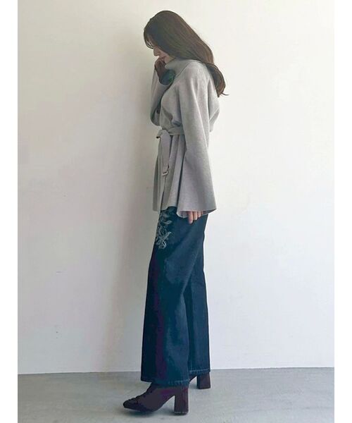 MERCURYDUO（マーキュリーデュオ）の「ベルテッドオフタートルニット（ニット/セーター・レディース・グレー/ブラウン・FREE）」の13枚目の写真