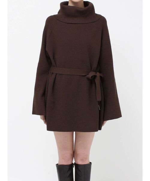 MERCURYDUO（マーキュリーデュオ）の「ベルテッドオフタートルニット（ニット/セーター・レディース・グレー/ブラウン・FREE）」の16枚目の写真