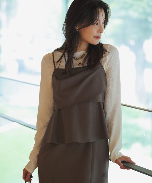 セール】ビスチェワンピース × カットソー セット（セットアップ