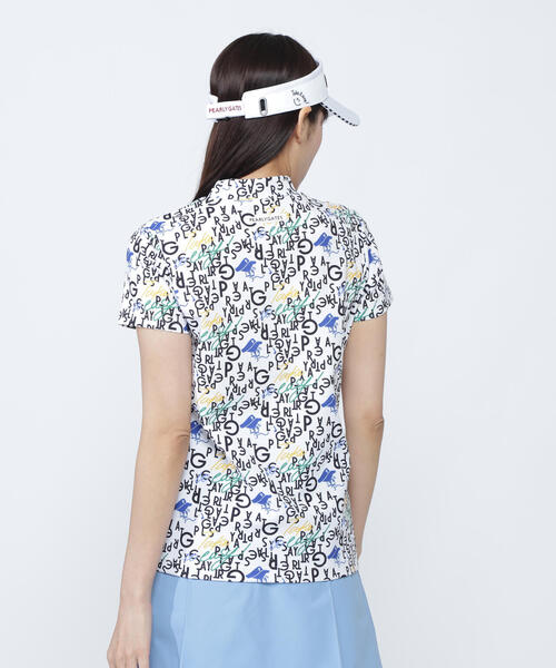PEARLY GATES(パーリーゲイツ)の「【PEARLY GATES】BALLくんロゴ総柄プリント半袖モックネックカットソー(Tシャツ/カットソー・レディース・ダークインディゴブルー/ホワイト系その他・MEDIUM/LARGE)」の16枚目の写真