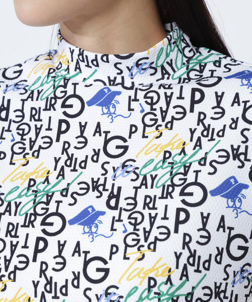 PEARLY GATES(パーリーゲイツ)の「【PEARLY GATES】BALLくんロゴ総柄プリント半袖モックネックカットソー(Tシャツ/カットソー・レディース・ダークインディゴブルー/ホワイト系その他・MEDIUM/LARGE)」の17枚目の写真