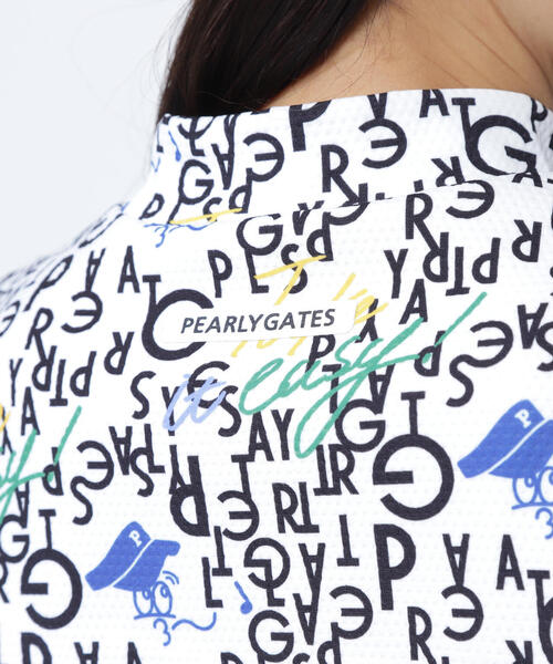 PEARLY GATES(パーリーゲイツ)の「【PEARLY GATES】BALLくんロゴ総柄プリント半袖モックネックカットソー(Tシャツ/カットソー・レディース・ダークインディゴブルー/ホワイト系その他・MEDIUM/LARGE)」の5枚目の写真