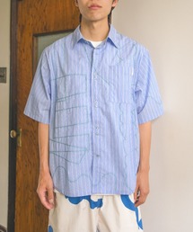 PAMM | 寛大なインテリアのストライプ刺繍シャツ(シャツ/ブラウス)