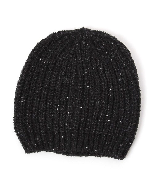 LAKOLE（ラコレ）の「ザックリスパンコールワッチ / 499977（ニットキャップ/ビーニー・レディース・ブラック/オフホワイト/ブラウン・FREE）」の12枚目の写真