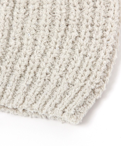 LAKOLE（ラコレ）の「ザックリスパンコールワッチ / 499977（ニットキャップ/ビーニー・レディース・ブラック/オフホワイト/ブラウン・FREE）」の9枚目の写真