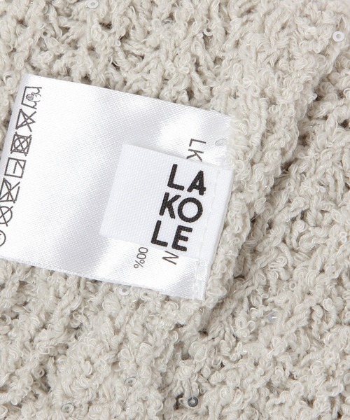 LAKOLE（ラコレ）の「ザックリスパンコールワッチ / 499977（ニットキャップ/ビーニー・レディース・ブラック/オフホワイト/ブラウン・FREE）」の8枚目の写真