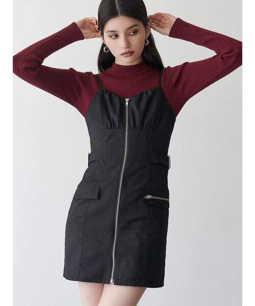 MURUA（ムルーア）の「フロントZIPミニジャンスカ（ワンピース・レディース・ブラック/ブラウン・FREE）」の2枚目の写真