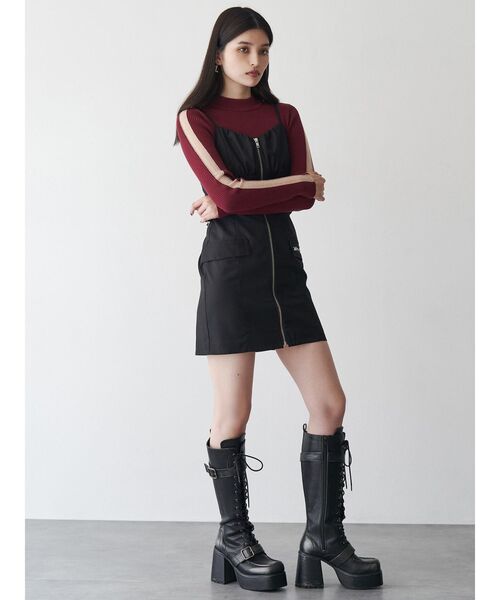 MURUA（ムルーア）の「フロントZIPミニジャンスカ（ワンピース・レディース・ブラック/ブラウン・FREE）」の5枚目の写真