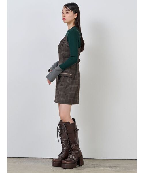 MURUA（ムルーア）の「フロントZIPミニジャンスカ（ワンピース・レディース・ブラック/ブラウン・FREE）」の10枚目の写真