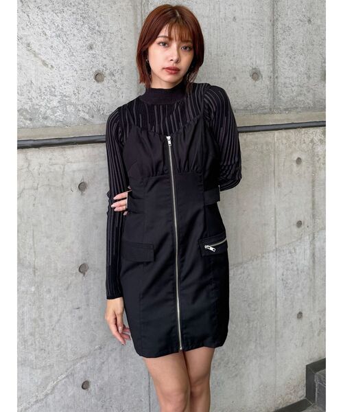 MURUA（ムルーア）の「フロントZIPミニジャンスカ（ワンピース・レディース・ブラック/ブラウン・FREE）」の11枚目の写真