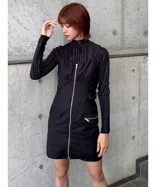 MURUA（ムルーア）の「フロントZIPミニジャンスカ（ワンピース・レディース・ブラック/ブラウン・FREE）」の12枚目の写真