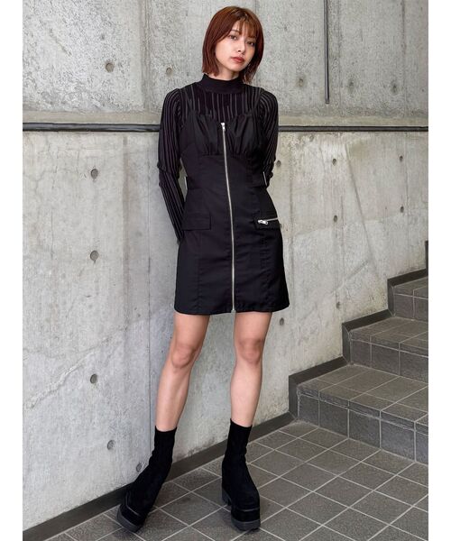 MURUA（ムルーア）の「フロントZIPミニジャンスカ（ワンピース・レディース・ブラック/ブラウン・FREE）」の14枚目の写真