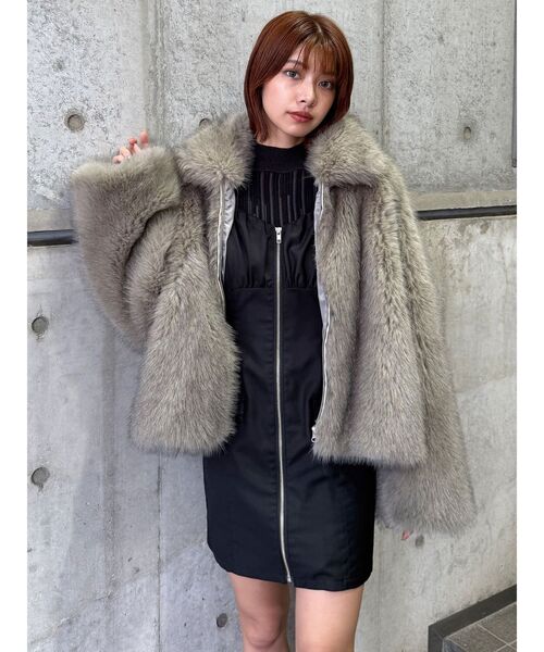 MURUA（ムルーア）の「フロントZIPミニジャンスカ（ワンピース・レディース・ブラック/ブラウン・FREE）」の15枚目の写真