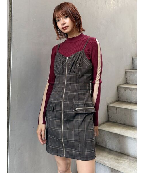 MURUA（ムルーア）の「フロントZIPミニジャンスカ（ワンピース・レディース・ブラック/ブラウン・FREE）」の16枚目の写真