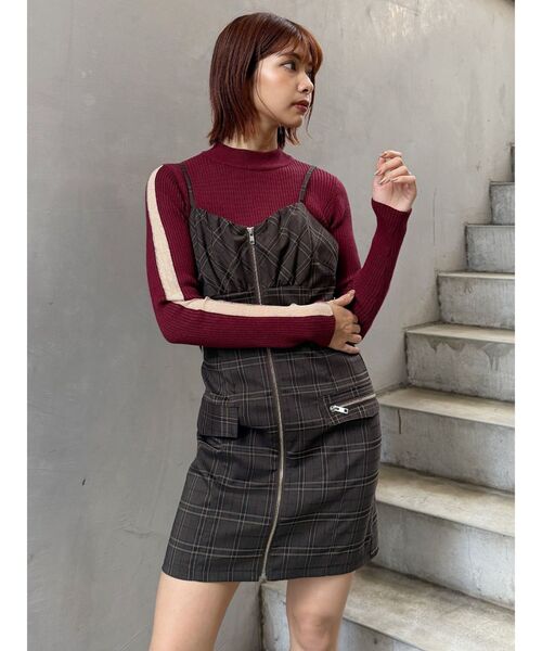 MURUA（ムルーア）の「フロントZIPミニジャンスカ（ワンピース・レディース・ブラック/ブラウン・FREE）」の17枚目の写真