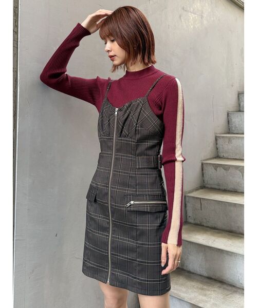 MURUA（ムルーア）の「フロントZIPミニジャンスカ（ワンピース・レディース・ブラック/ブラウン・FREE）」の18枚目の写真