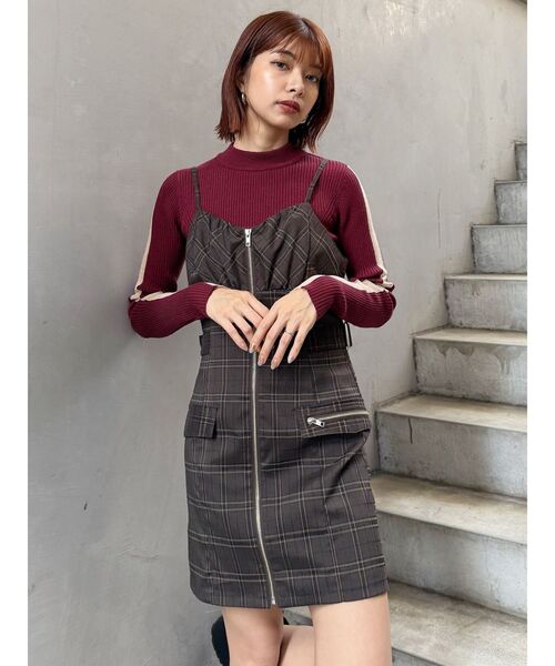 MURUA（ムルーア）の「フロントZIPミニジャンスカ（ワンピース・レディース・ブラック/ブラウン・FREE）」の19枚目の写真