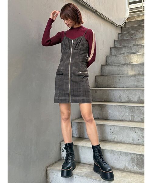 MURUA（ムルーア）の「フロントZIPミニジャンスカ（ワンピース・レディース・ブラック/ブラウン・FREE）」の21枚目の写真