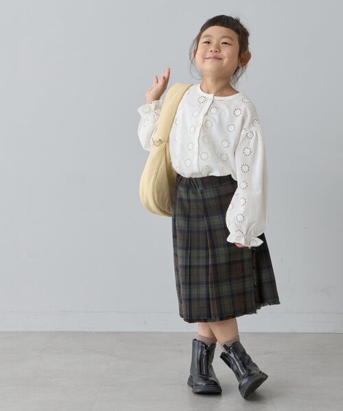 CIAOPANIC TYPY(チャオパニックティピー)の「【KIDS】プリーツミモレ丈チェックスカート(スカート・キッズ・ブルー/レッド/カーキ・X-LARGE/MEDIUM/LARGE/XX-LARGE)」の5枚目の写真