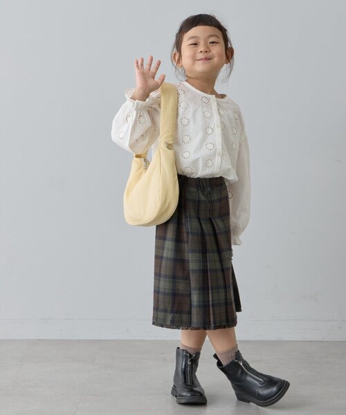 CIAOPANIC TYPY(チャオパニックティピー)の「【KIDS】プリーツミモレ丈チェックスカート(スカート・キッズ・ブルー/レッド/カーキ・X-LARGE/MEDIUM/LARGE/XX-LARGE)」の6枚目の写真
