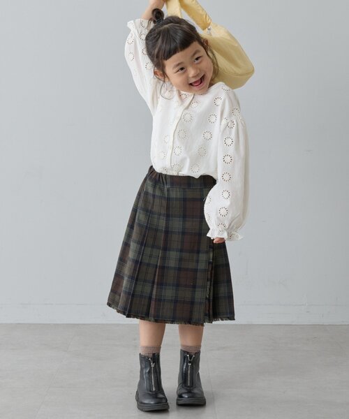 CIAOPANIC TYPY(チャオパニックティピー)の「【KIDS】プリーツミモレ丈チェックスカート(スカート・キッズ・ブルー/レッド/カーキ・X-LARGE/MEDIUM/LARGE/XX-LARGE)」の7枚目の写真