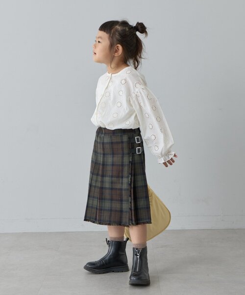 CIAOPANIC TYPY(チャオパニックティピー)の「【KIDS】プリーツミモレ丈チェックスカート(スカート・キッズ・ブルー/レッド/カーキ・X-LARGE/MEDIUM/LARGE/XX-LARGE)」の8枚目の写真