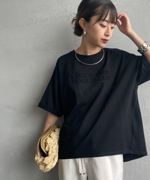 tシャツ 「MAISON DE L'ALLURE/メゾンドゥラリュール」 エンボス加工ロゴTシャツ レディース MAISON DE L'ALLURE tシャツ 「MAISON L'ALLURE/メゾンドゥラ