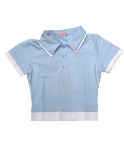 lilLilly(リルリリー)の「レイヤードポロシャツ(ポロシャツ・レディース・ブラック/ブルー/ピンク・FREE)」の2枚目の写真