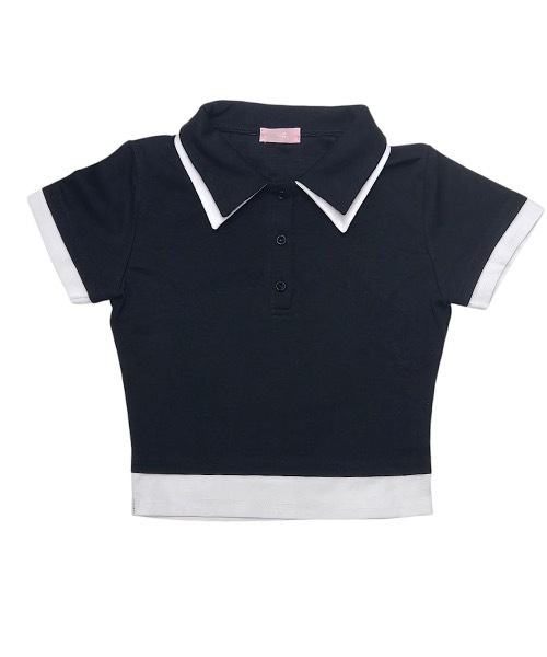 lilLilly(リルリリー)の「レイヤードポロシャツ(ポロシャツ・レディース・ブラック/ブルー/ピンク・FREE)」の8枚目の写真