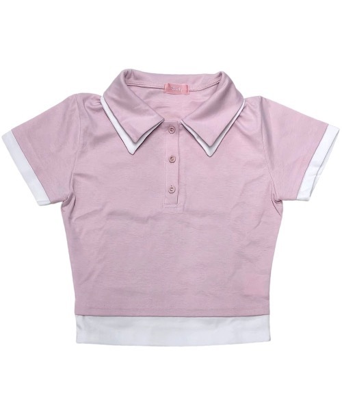 lilLilly(リルリリー)の「レイヤードポロシャツ(ポロシャツ・レディース・ブラック/ブルー/ピンク・FREE)」の9枚目の写真