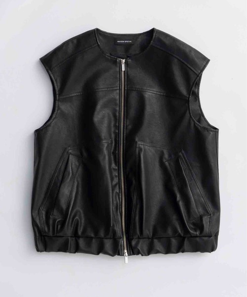 Vegan Leather Vest/ヴィーガンレザーベスト【MAISON SPECIAL/メゾン