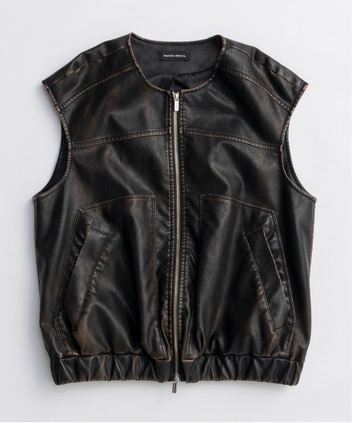 MAISON SPECIAL(メゾンスペシャル)の「Vegan Leather Vest/ヴィーガンレザーベスト(ベスト・レディース・ブラック/ブラウン・FREE)」の10枚目の写真