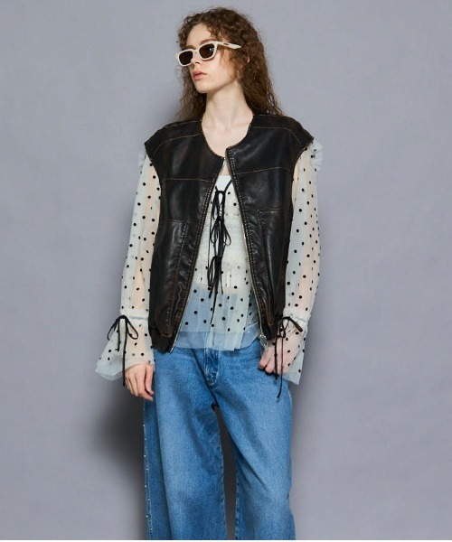 Vegan Leather Vest/ヴィーガンレザーベスト【MAISON SPECIAL/メゾン
